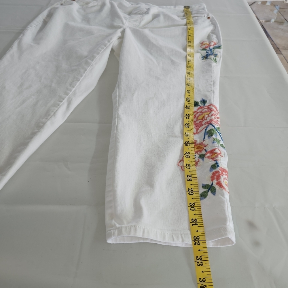 Belle By Kim Gravel 18w Woman's White Cropped Ankle Jeans - Picture 13 of 13